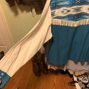 Panhandle slim mens XL (fits like a large) “peacock “ pearl snap shirt, vintage